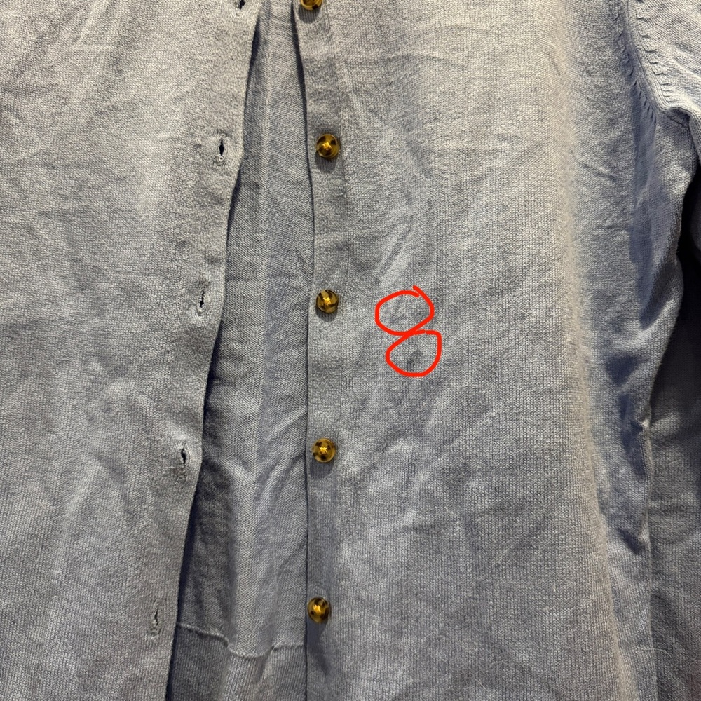 GAP Slub Crew Cardigan Shade Shirting Blue Size M Retail Price $49.95 - Picture 5 of 12